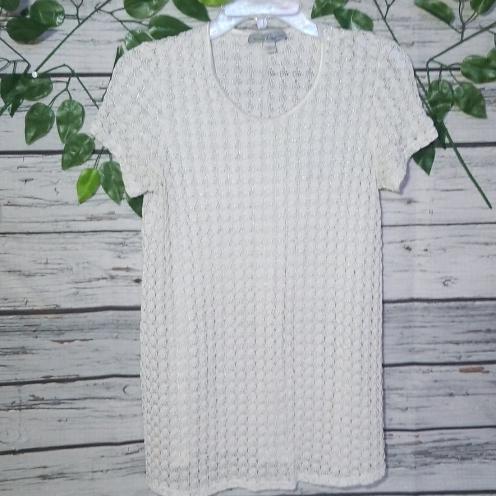Thyme Maternity sheer knitted shirt sz Large